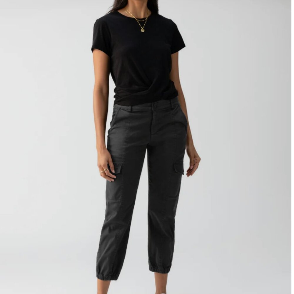 Sanctuary Women's Rebel Standard Rise Cargo Pant CD4 Obsidian